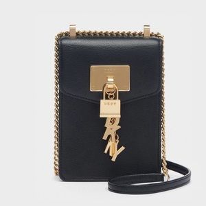 NWT DKNY Elissa North South Leather Crossbody Bag